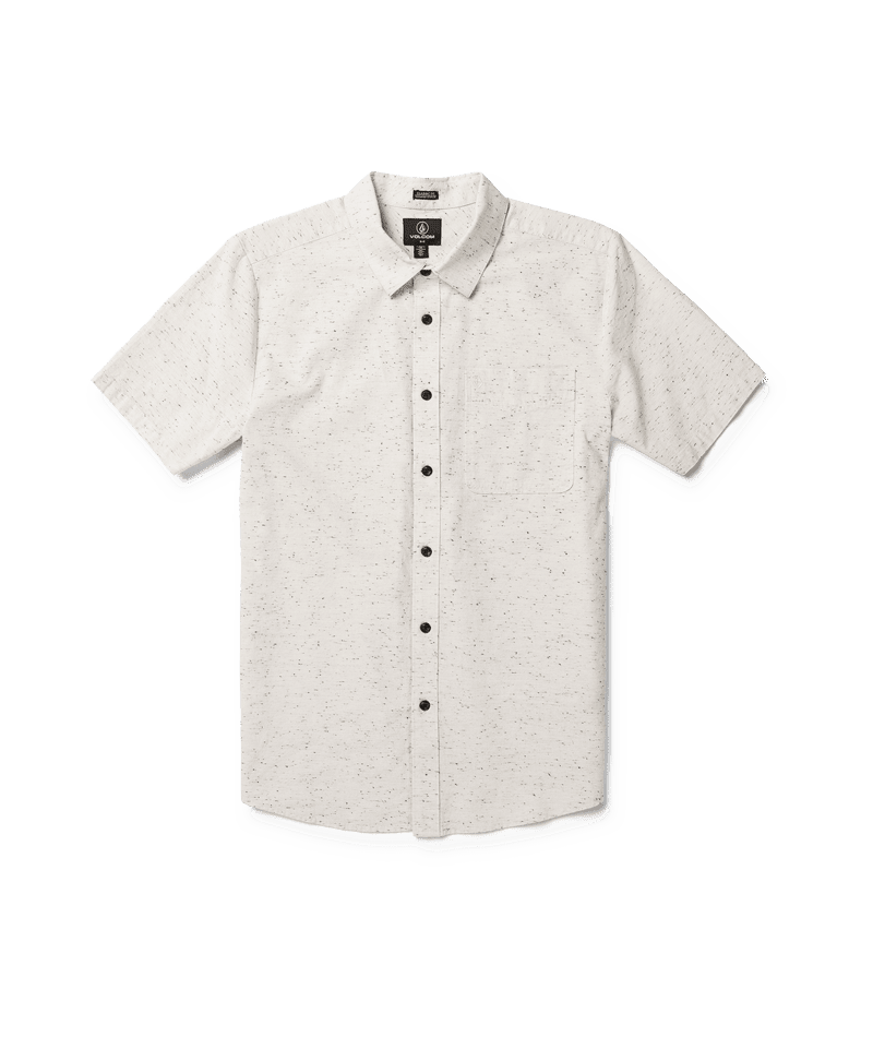 VOLCOM Date Knight Short Sleeve Button Up Off White Men's Short Sleeve Button Up Shirts Volcom 
