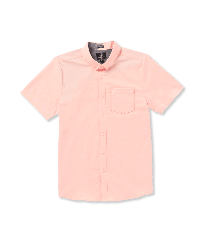 VOLCOM Everett Oxford Short Sleeve Button Up Salmon Men's Short Sleeve Button Up Shirts Volcom 