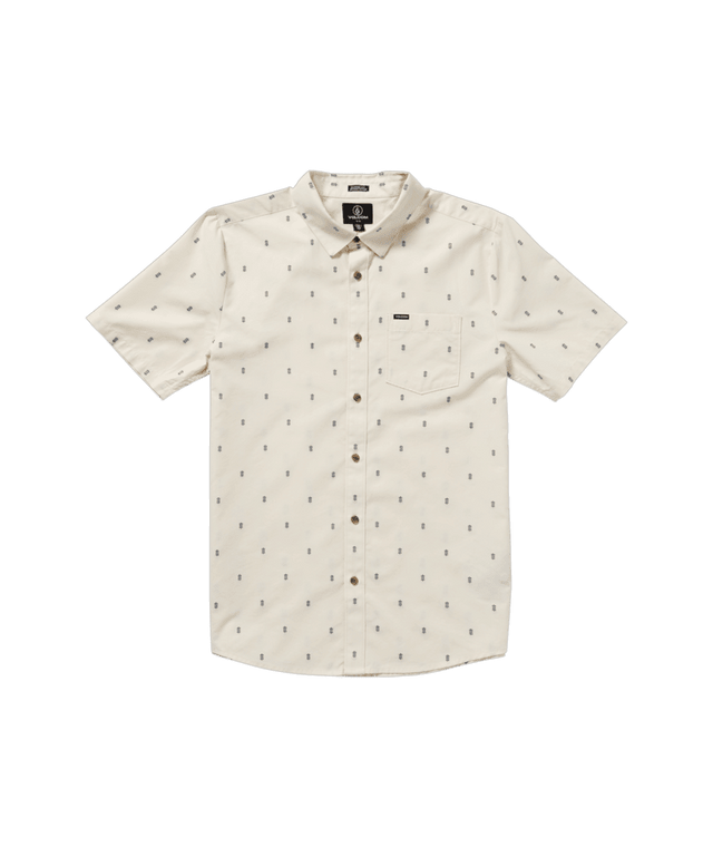 VOLCOM Bankstone Short Sleeve Button Up Dirty White Men's Long Sleeve Button Up Shirts Volcom 
