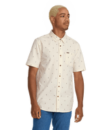 VOLCOM Bankstone Short Sleeve Button Up Dirty White Men's Long Sleeve Button Up Shirts Volcom 