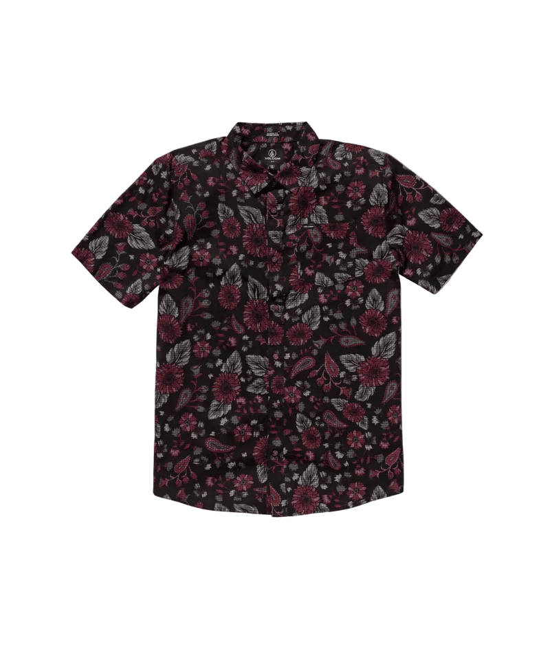 VOLCOM Scaler Stone Short Sleeve Button Up Black Men's Short Sleeve Button Up Shirts Volcom 