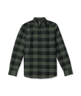 VOLCOM Caden Plaid Flannel Black Men's Long Sleeve Button Up Shirts Volcom 