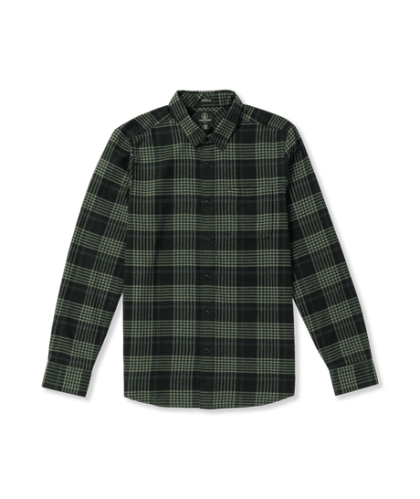 VOLCOM Caden Plaid Flannel Black Men's Long Sleeve Button Up Shirts Volcom 