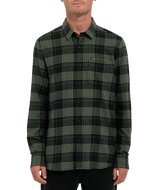 VOLCOM Caden Plaid Flannel Black Men's Long Sleeve Button Up Shirts Volcom 