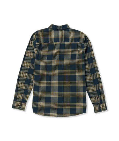 VOLCOM Caden Plaid Flannel Navy Men's Long Sleeve Button Up Shirts Volcom 