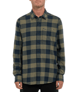 VOLCOM Caden Plaid Flannel Navy Men's Long Sleeve Button Up Shirts Volcom 