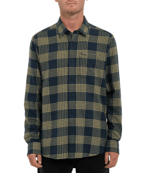 VOLCOM Caden Plaid Flannel Navy Men's Long Sleeve Button Up Shirts Volcom 