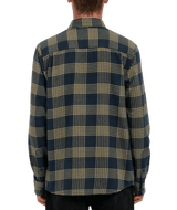 VOLCOM Caden Plaid Flannel Navy Men's Long Sleeve Button Up Shirts Volcom 