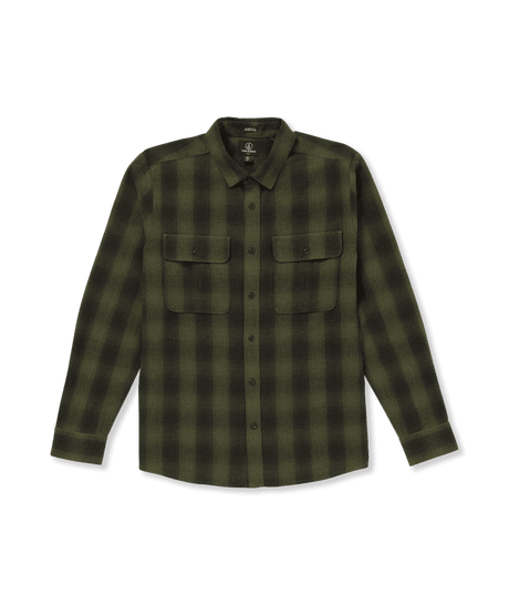 VOLCOM Shadowstone Flannel Wintermoss Men's Long Sleeve Button Up Shirts Volcom 