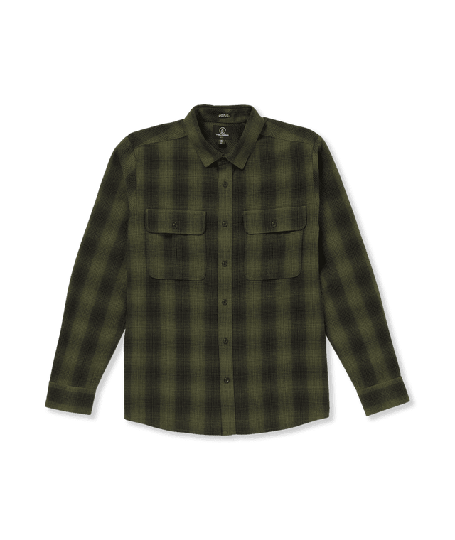 VOLCOM Shadowstone Flannel Wintermoss Men's Long Sleeve Button Up Shirts Volcom 