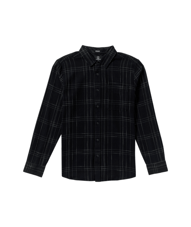 VOLCOM Date Knight Long Sleeve Button Up Black Men's Long Sleeve Button Up Shirts Volcom 
