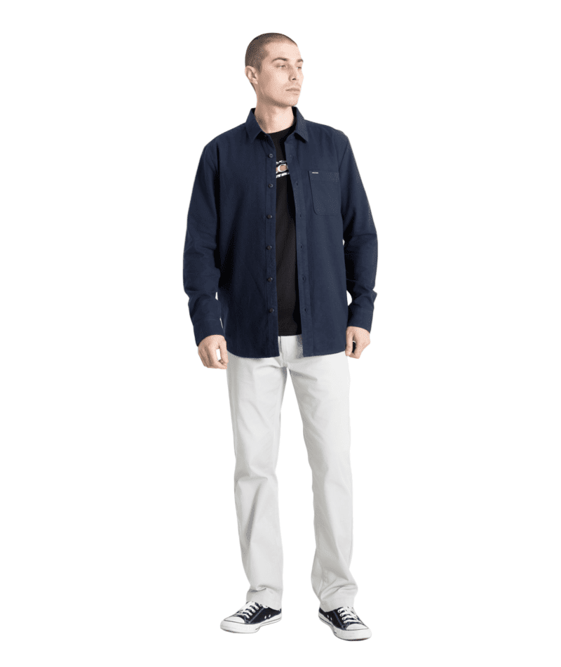 VOLCOM Caden Long Sleeve Button Up Navy Men's Long Sleeve Button Up Shirts Volcom 