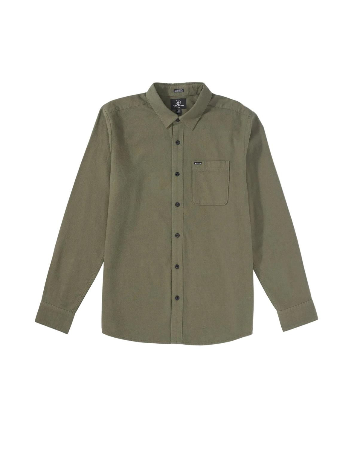VOLCOM Caden Long Sleeve Button Up Dark Olive Men's Long Sleeve Button Up Shirts Volcom 