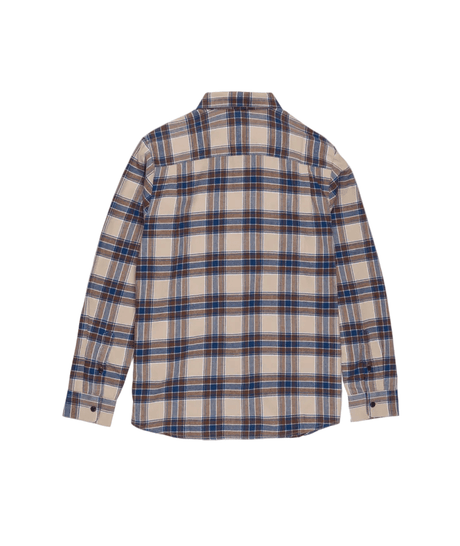 VOLCOM Caden Plaid Long Sleeve Button Up Light Khaki Men's Long Sleeve Button Up Shirts Volcom 