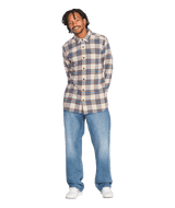 VOLCOM Caden Plaid Long Sleeve Button Up Light Khaki Men's Long Sleeve Button Up Shirts Volcom 