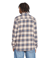 VOLCOM Caden Plaid Long Sleeve Button Up Light Khaki Men's Long Sleeve Button Up Shirts Volcom 