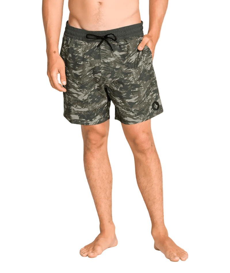 VOLCOM Lido Print Trunk Boardshorts Camouflage Men's Boardshorts Volcom 