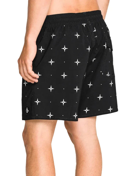 VOLCOM Lido Print Trunk Boardshorts New Black Men's Boardshorts Volcom 