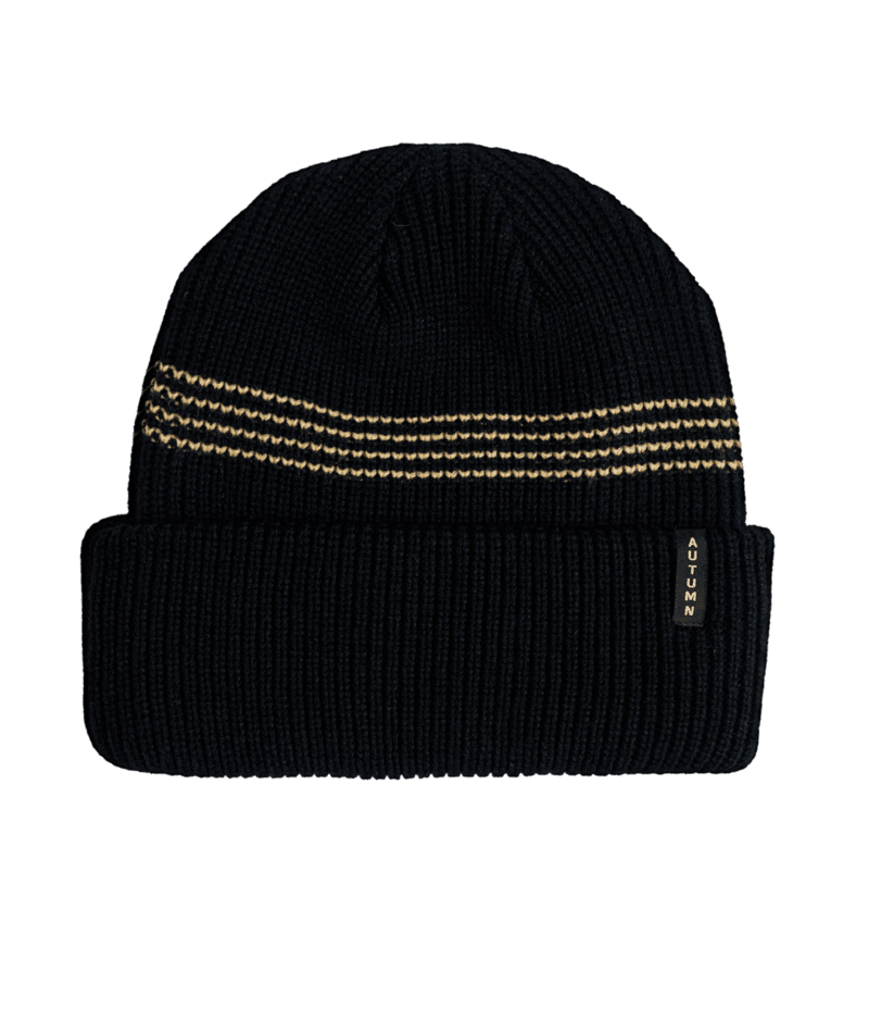 AUTUMN Mini Stripe Beanie Black