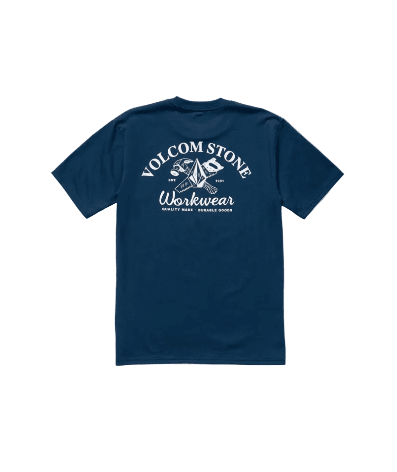 VOLCOM Crosscut Workwear T-Shirt Dust Bowl Indigo Men's Short Sleeve T-Shirts Volcom 