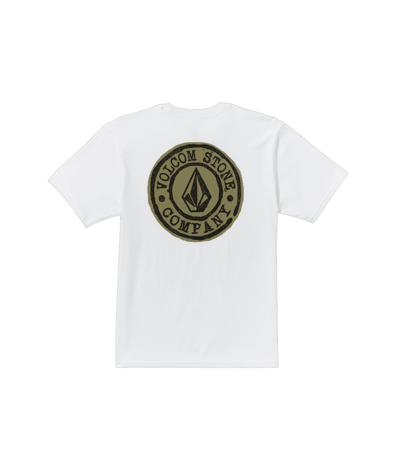 VOLCOM Logo Stamp T-Shirt White Men's Short Sleeve T-Shirts Volcom 
