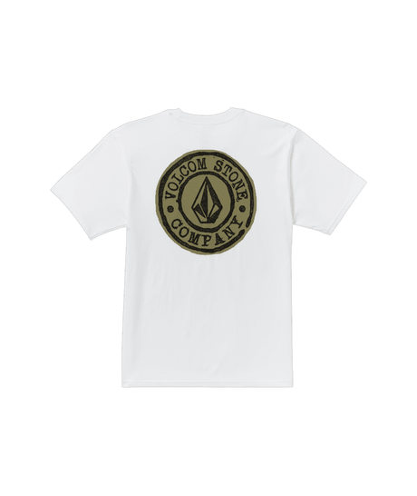 VOLCOM Logo Stamp T-Shirt White Men's Short Sleeve T-Shirts Volcom 