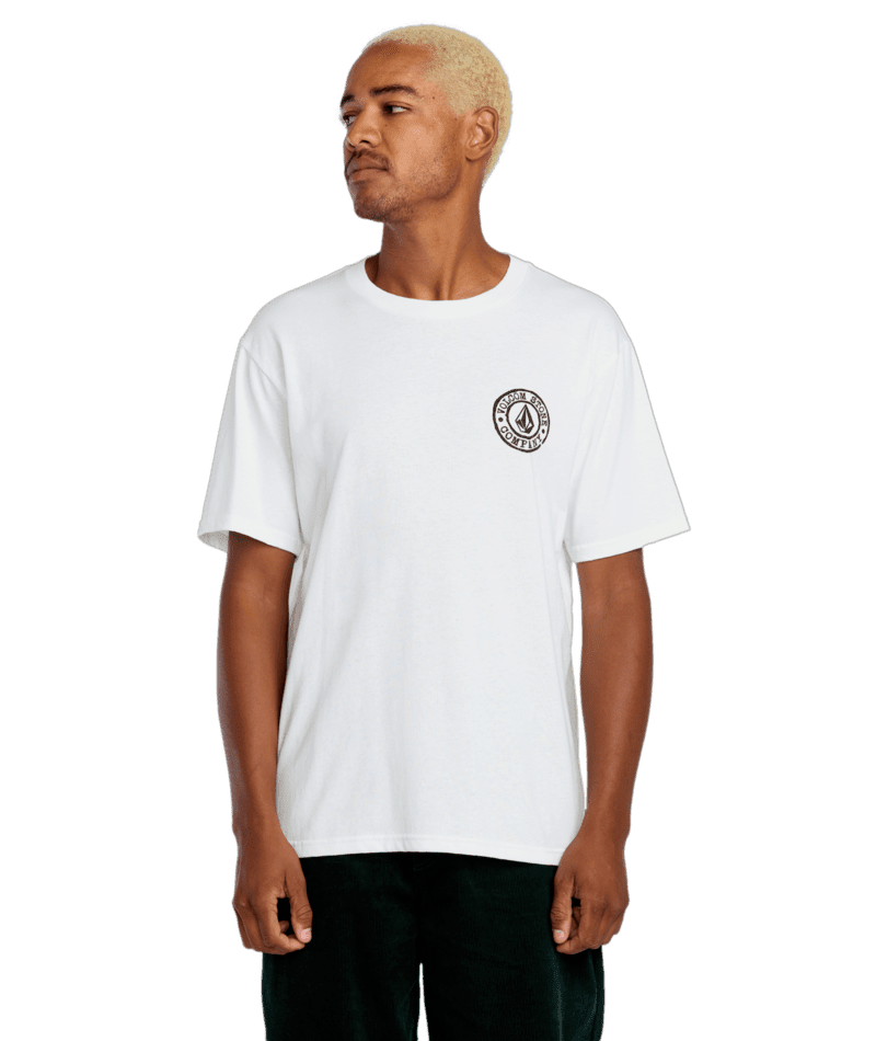 VOLCOM Logo Stamp T-Shirt White Men's Short Sleeve T-Shirts Volcom 