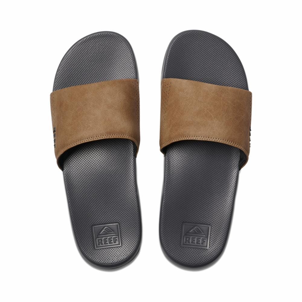 REEF One Slide Sandals Grey/Tan Men's Sandals Reef 