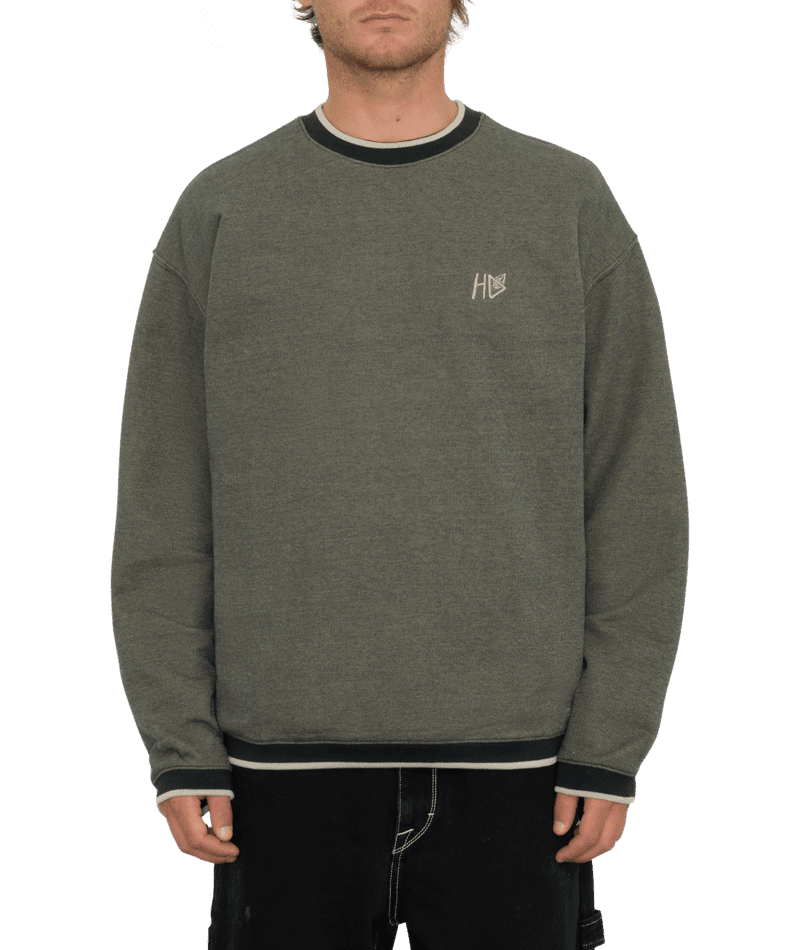VOLCOM Volcom Entertainment Hockey Dad Crew Lemon Heather Men's Crewnecks Volcom 