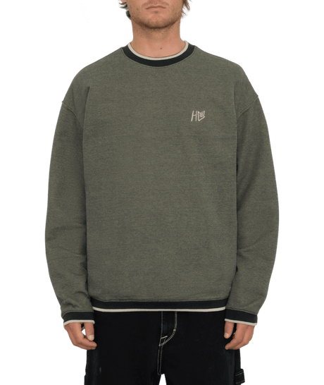 VOLCOM Volcom Entertainment Hockey Dad Crew Lemon Heather Men's Crewnecks Volcom 