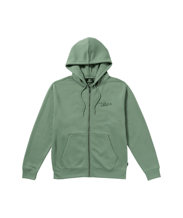 VOLCOM Calmstone Zip-Up Hoodie Light Olive Men's Zip Hoodies Volcom 