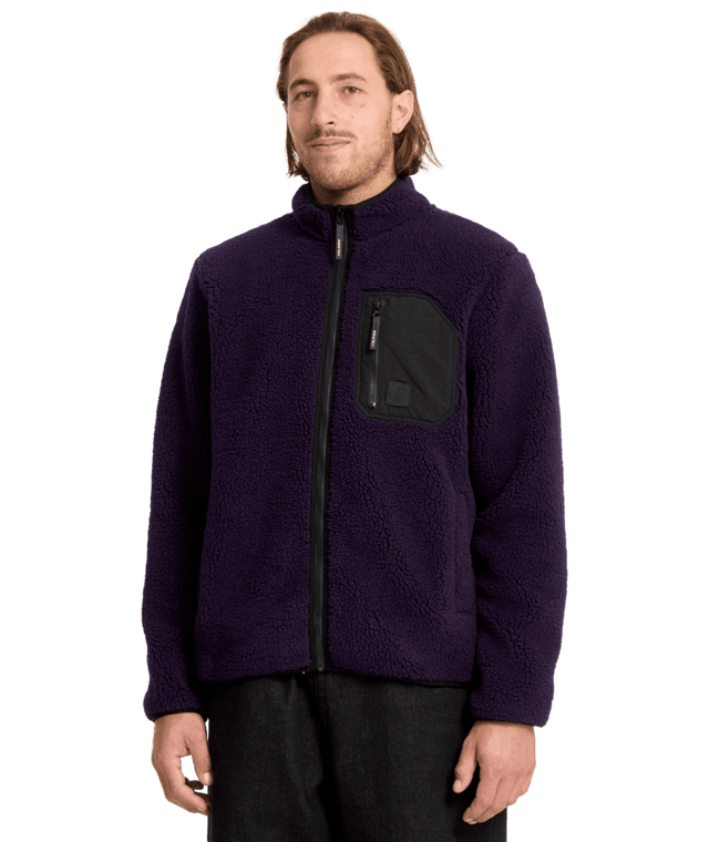 VOLCOM Muzzer Fuzzar Zip Dark Purple Men's Zip Hoodies Volcom 