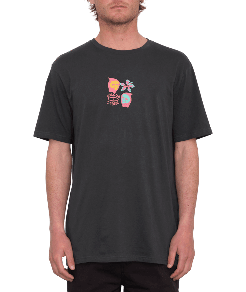 VOLCOM Flower Budz Farm To Yarn T-Shirt Black Men's Short Sleeve T-Shirts Volcom 