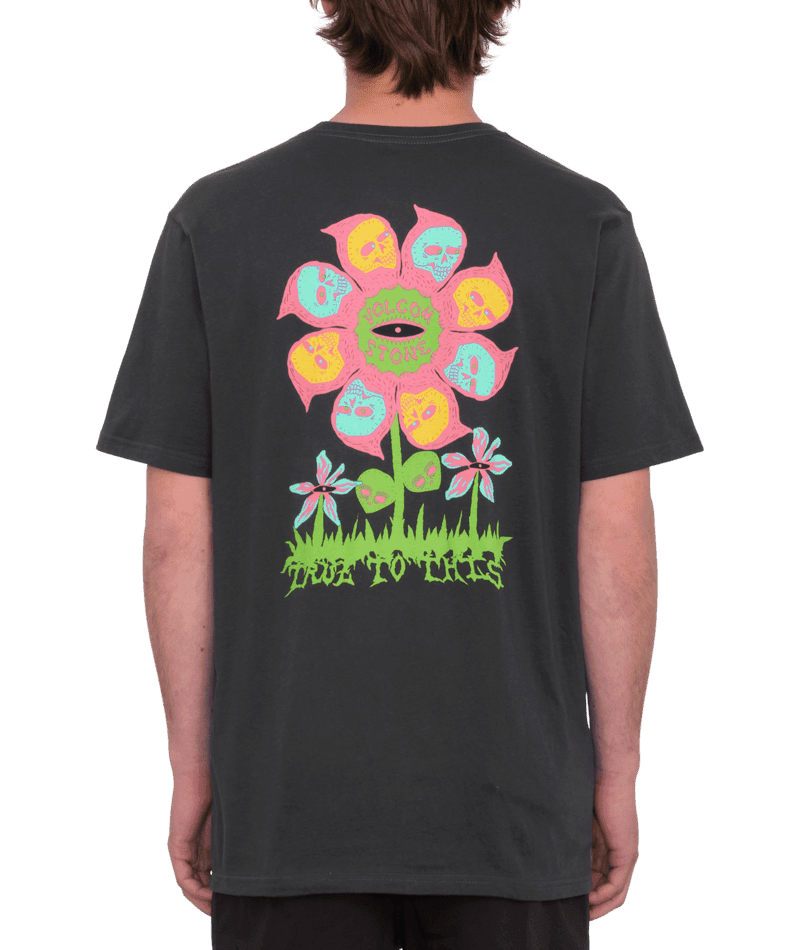 VOLCOM Flower Budz Farm To Yarn T-Shirt Black Men's Short Sleeve T-Shirts Volcom 