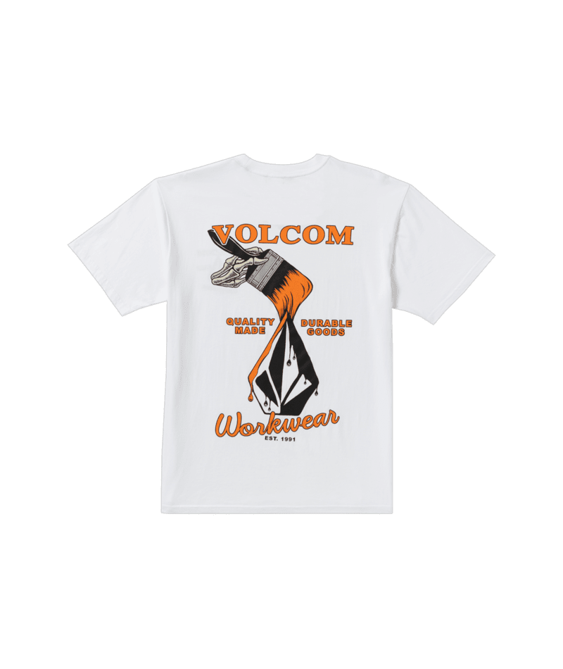 VOLCOM Enamel T-Shirt White Men's Short Sleeve T-Shirts Volcom 