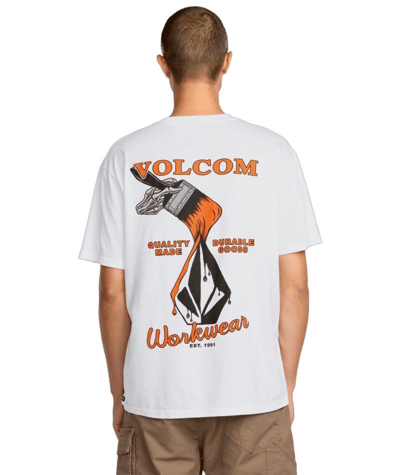 VOLCOM Enamel T-Shirt White Men's Short Sleeve T-Shirts Volcom 
