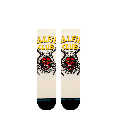STANCE Stranger Things X Stance Hellfire Crew Socks Vintage White Men's Socks Stance 