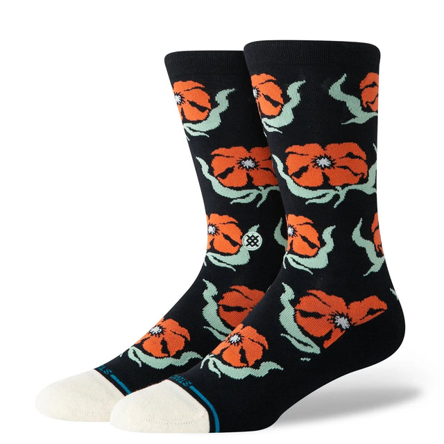 STANCE Broadcast Floral Crew Socks Black Men's Socks Stance 