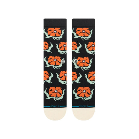 STANCE Broadcast Floral Crew Socks Black Men's Socks Stance 