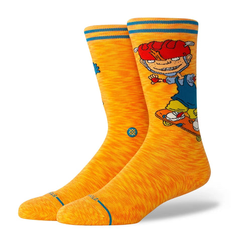 STANCE Rocket Power x Stance Sam And Twister Crew Socks Orange Men's Socks Stance 