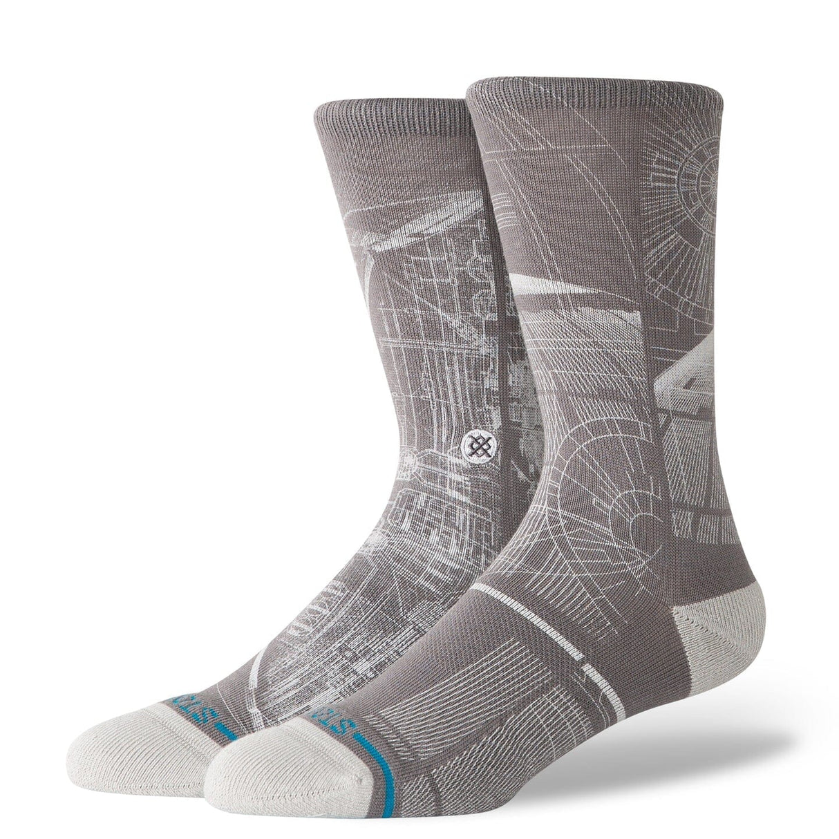 STANCE Star Wars x Stance Death Star Crew Socks Grey Men's Socks Stance 