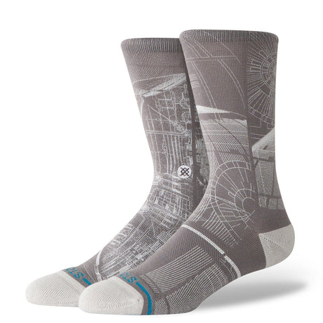 STANCE Star Wars x Stance Death Star Crew Socks Grey Men's Socks Stance 