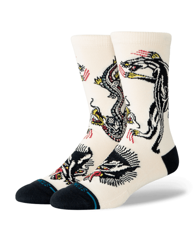 STANCE Battle Crew Socks Cream Men's Socks Stance 
