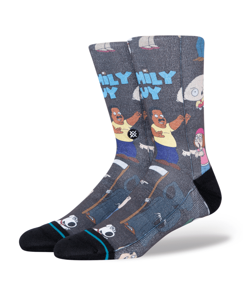 STANCE Family Guy X Stance Family Guy Crew Socks Black Men's Socks Stance 