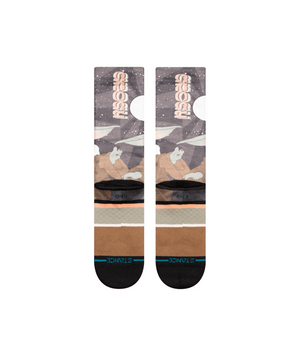 STANCE Star Wars By Jaz X Stance Grogu Crew Socks Splatter Grey Men's Socks Stance 