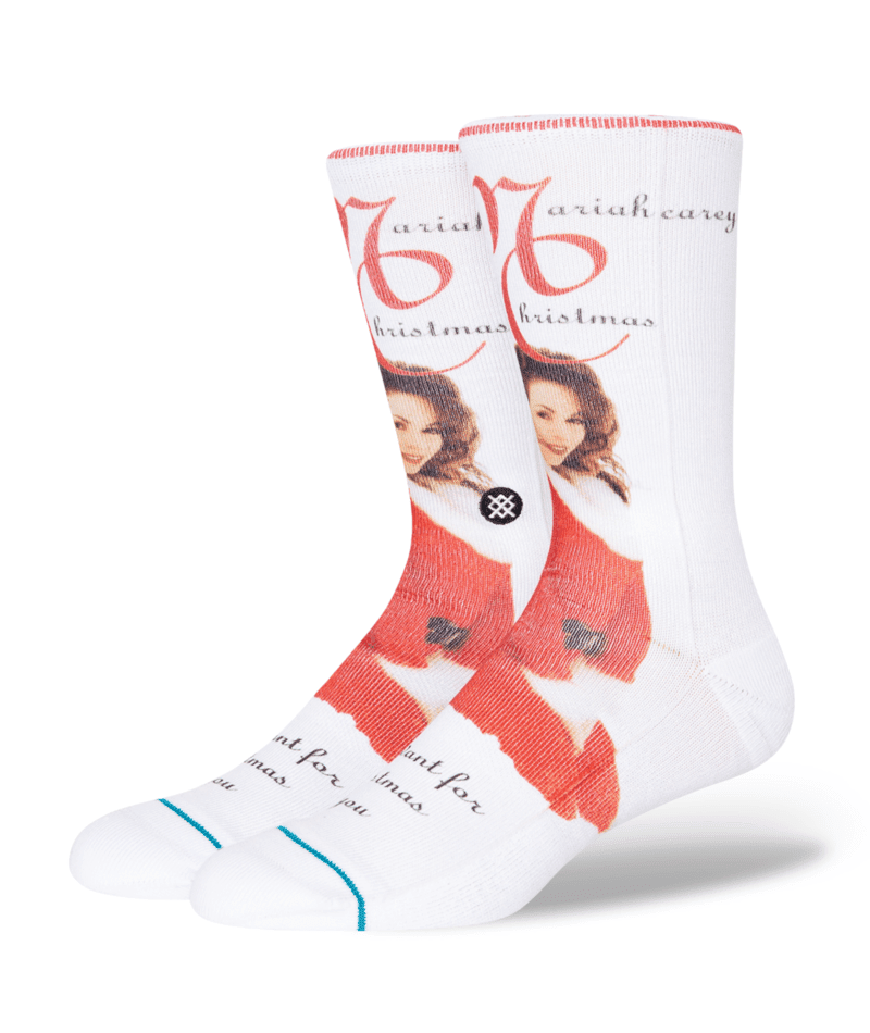 STANCE Mariah Carey X Stance Make My Wish Come True Crew Socks White Men's Socks Stance 