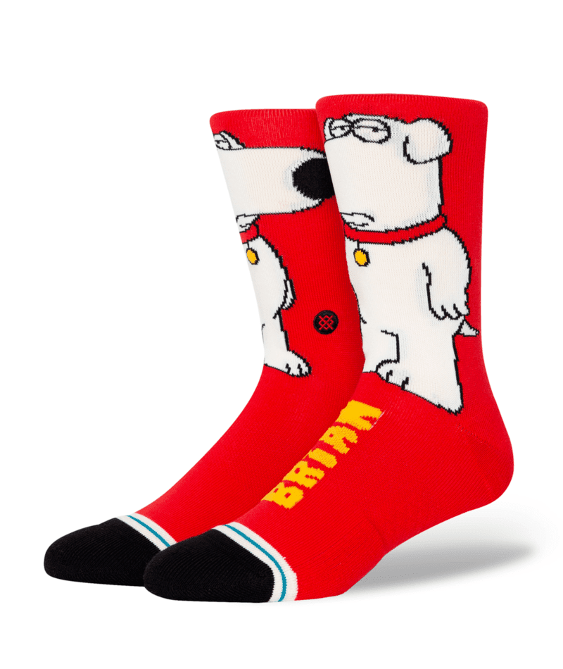 STANCE Family Guy X Stance The Dog Crew Socks Red Men's Socks Stance 