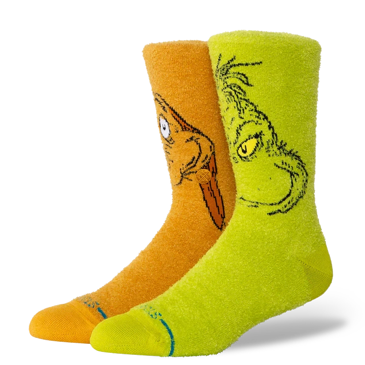 STANCE The Grinch x Stance Grinch And Max Crew Socks Green Men's Socks Stance 