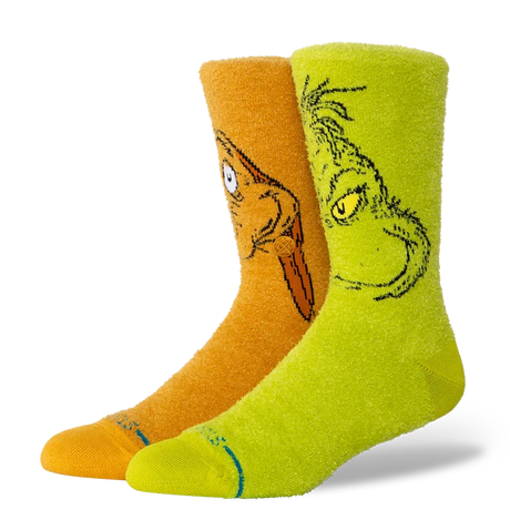 STANCE The Grinch x Stance Grinch And Max Crew Socks Green Men's Socks Stance 
