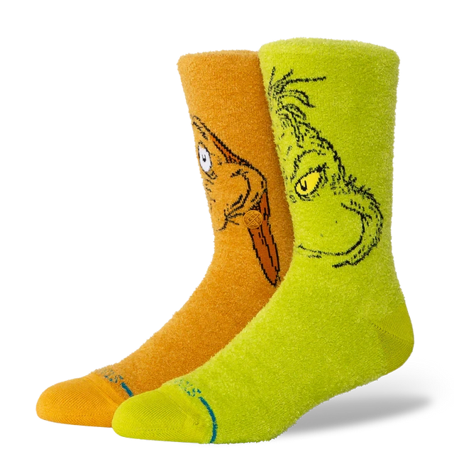 STANCE The Grinch x Stance Grinch And Max Crew Socks Green Men's Socks Stance 